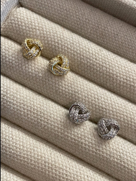 CZ Love Knot Studs