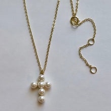 Load image into Gallery viewer, Pearl Cross Necklace