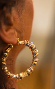 Bamboo Hoop Earring