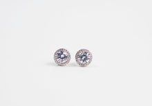 Load image into Gallery viewer, Cubic Zirconia Halo Studs